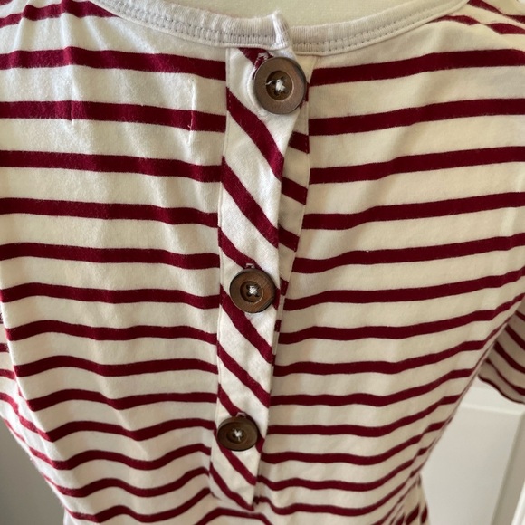Dolce Vita Striped Red and White Dress with Brown Pockets Size Small - Picture 4 of 7